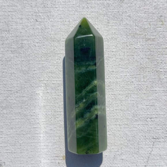 Nephrite Jade Tower Crystal Point - Picture 3 of 7